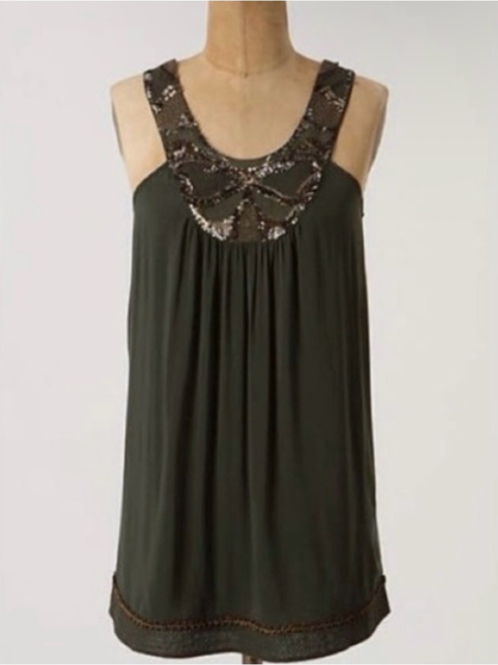 Anthropologie Sains Golden Yoke Tank Top XS